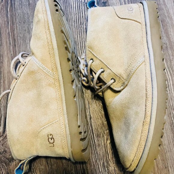 Ugg Burleigh Chukka Boots Men's Tan Suede UGG Plush SZ 14 - Picture 9 of 9